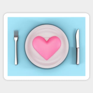 Eat heart Sticker